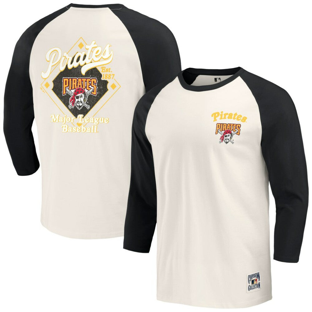 Pittsburgh Pirates Darius Rucker Collection by Fanatics Cooperstown Collection Raglan 3/4-Sleeve T-Shirt | MLB For sale