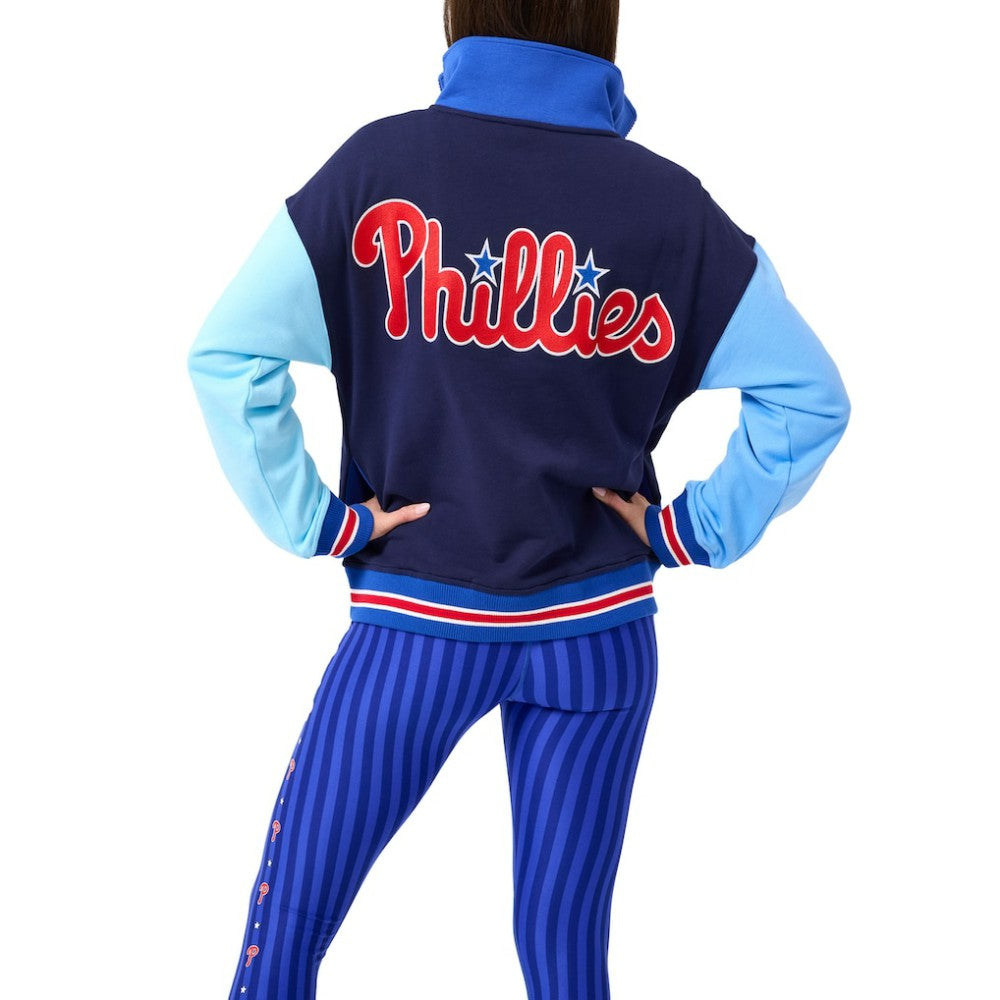 Philadelphia Phillies Terez Women's Classic Colorblock Quarter-Zip Sweatshirt | MLB Sale