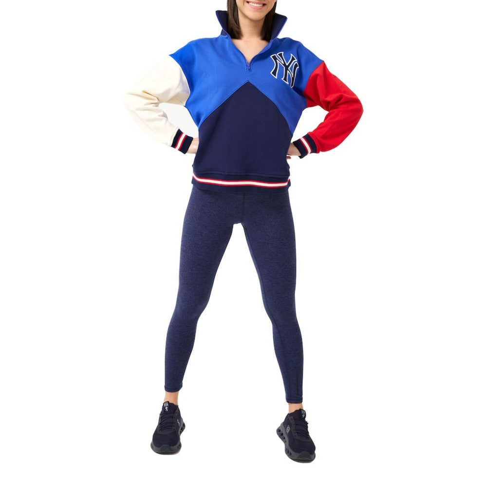 New York Yankees Terez Women's Classic Colorblock Quarter-Zip Sweatshirt | MLB For sale