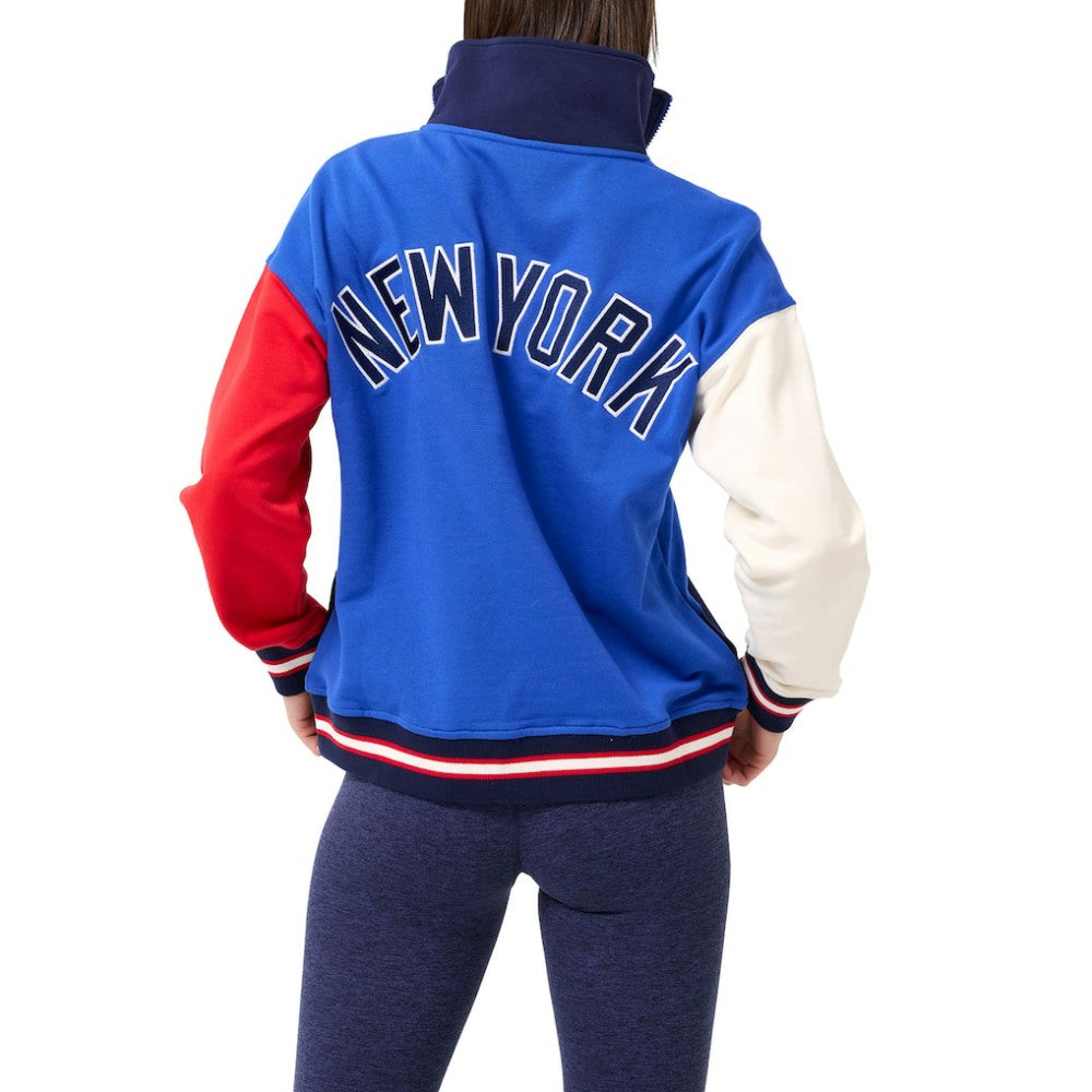 New York Yankees Terez Women's Classic Colorblock Quarter-Zip Sweatshirt | MLB For sale