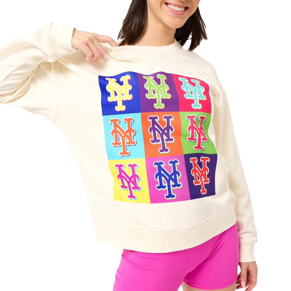 New York Mets Terez Women's Classic Oversized Pullover Sweatshirt | MLB For sale