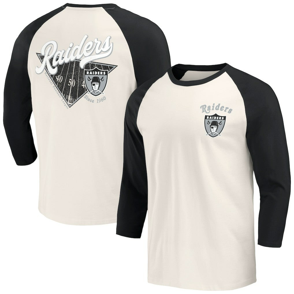 Las Vegas Raiders Fanatics Darius Rucker Collection Raglan 3/4 Sleeve T-Shirt