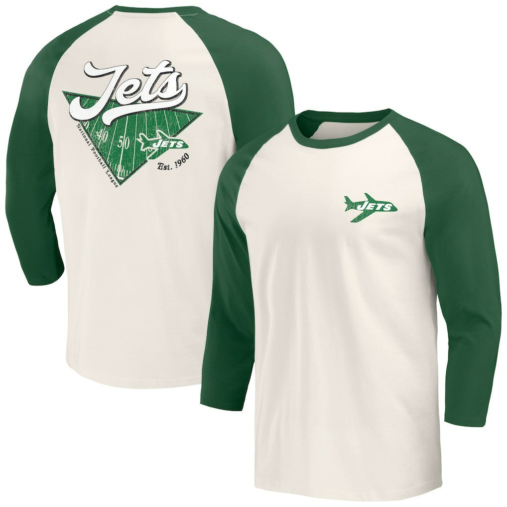 New York Jets Fanatics Darius Rucker Collection Raglan 3/4 Sleeve T-Shirt