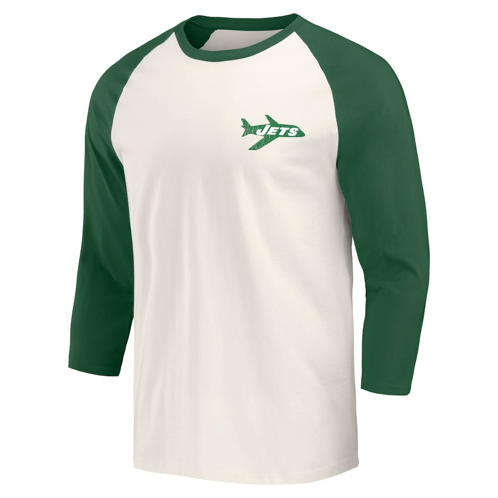 New York Jets Fanatics Darius Rucker Collection Raglan 3/4 Sleeve T-Shirt