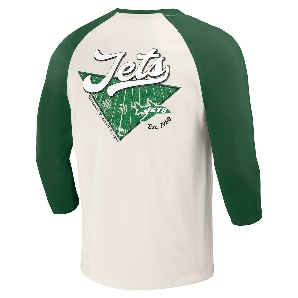 New York Jets Fanatics Darius Rucker Collection Raglan 3/4 Sleeve T-Shirt