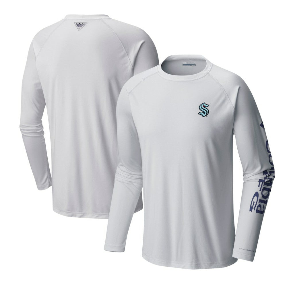 Seattle Kraken Columbia Terminal Tackle Omni-Shade Raglan Long Sleeve T-Shirt Discount