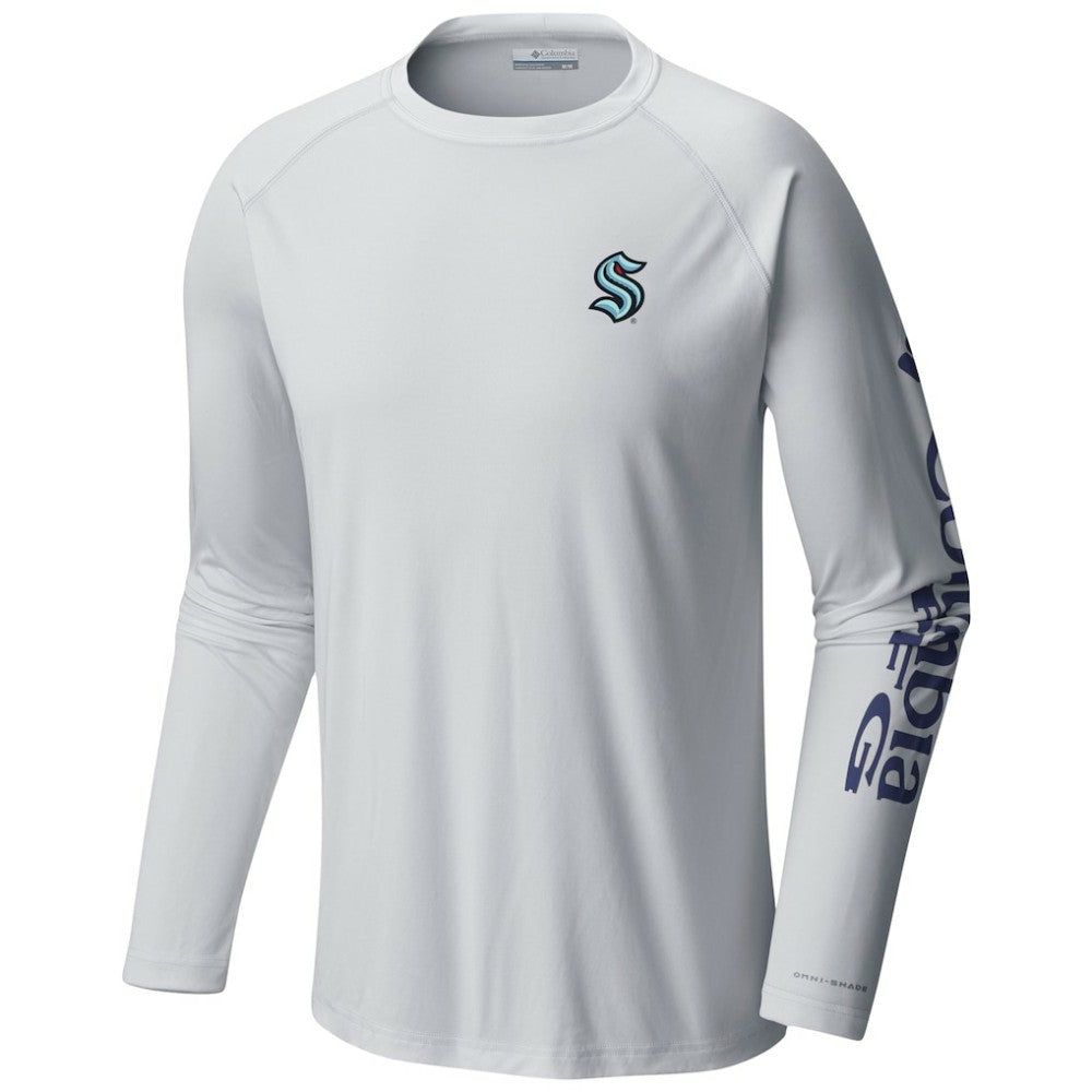 Seattle Kraken Columbia Terminal Tackle Omni-Shade Raglan Long Sleeve T-Shirt Discount