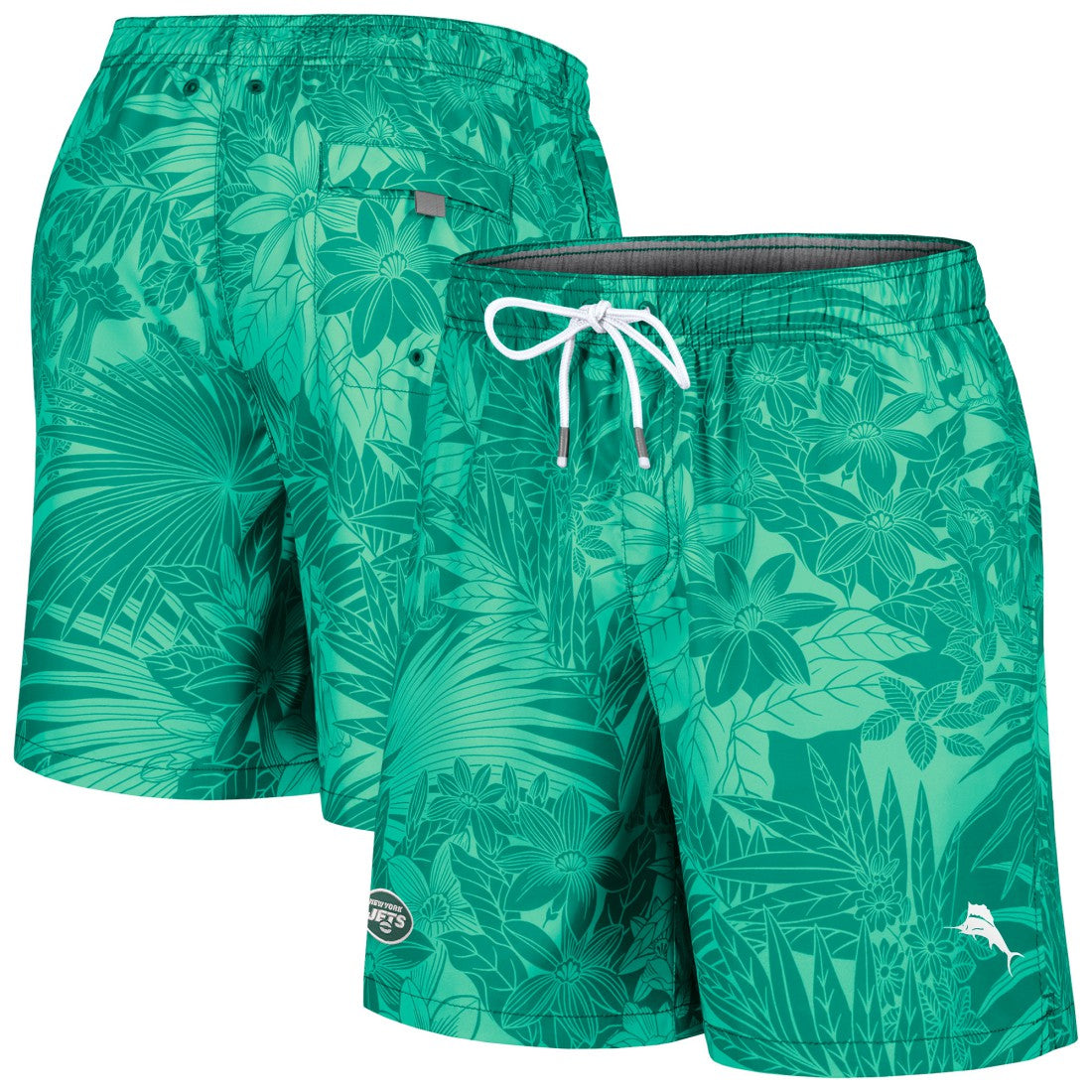 New York Jets Tommy Bahama Santiago Palms Board Shorts