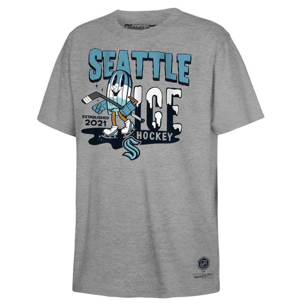 Seattle Kraken Mitchell & Ness Youth Ice Hockey T-Shirt On Sale