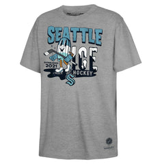 Seattle Kraken Mitchell & Ness Youth Ice Hockey T-Shirt On Sale