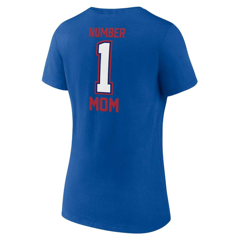 Buffalo Bills Fanatics Women's Plus Size Mother's Day #1 Mom V-Neck T-Shirt
