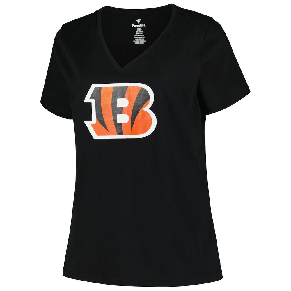 Cincinnati Bengals Fanatics Women's Plus Size Mother's Day #1 Mom V-Neck T-Shirt