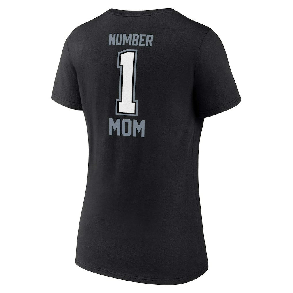 Las Vegas Raiders Fanatics Women's Plus Size Mother's Day #1 Mom V-Neck T-Shirt