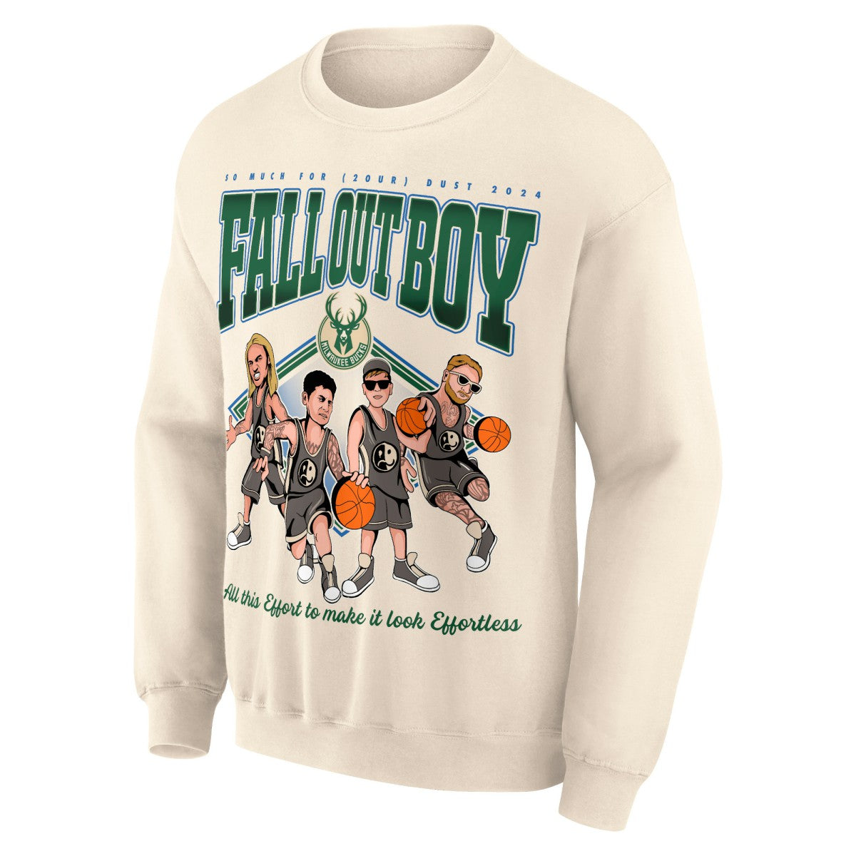 Fall Out Boy x Milwaukee Bucks Unisex So Much For (2our) Dust Pullover Sweatshirt New