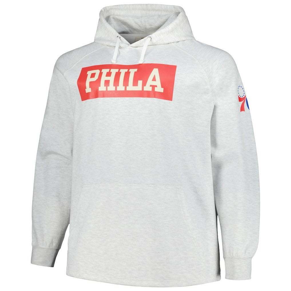 Philadelphia 76ers Big & Tall Raglan Tri-Blend Pullover Hoodie New