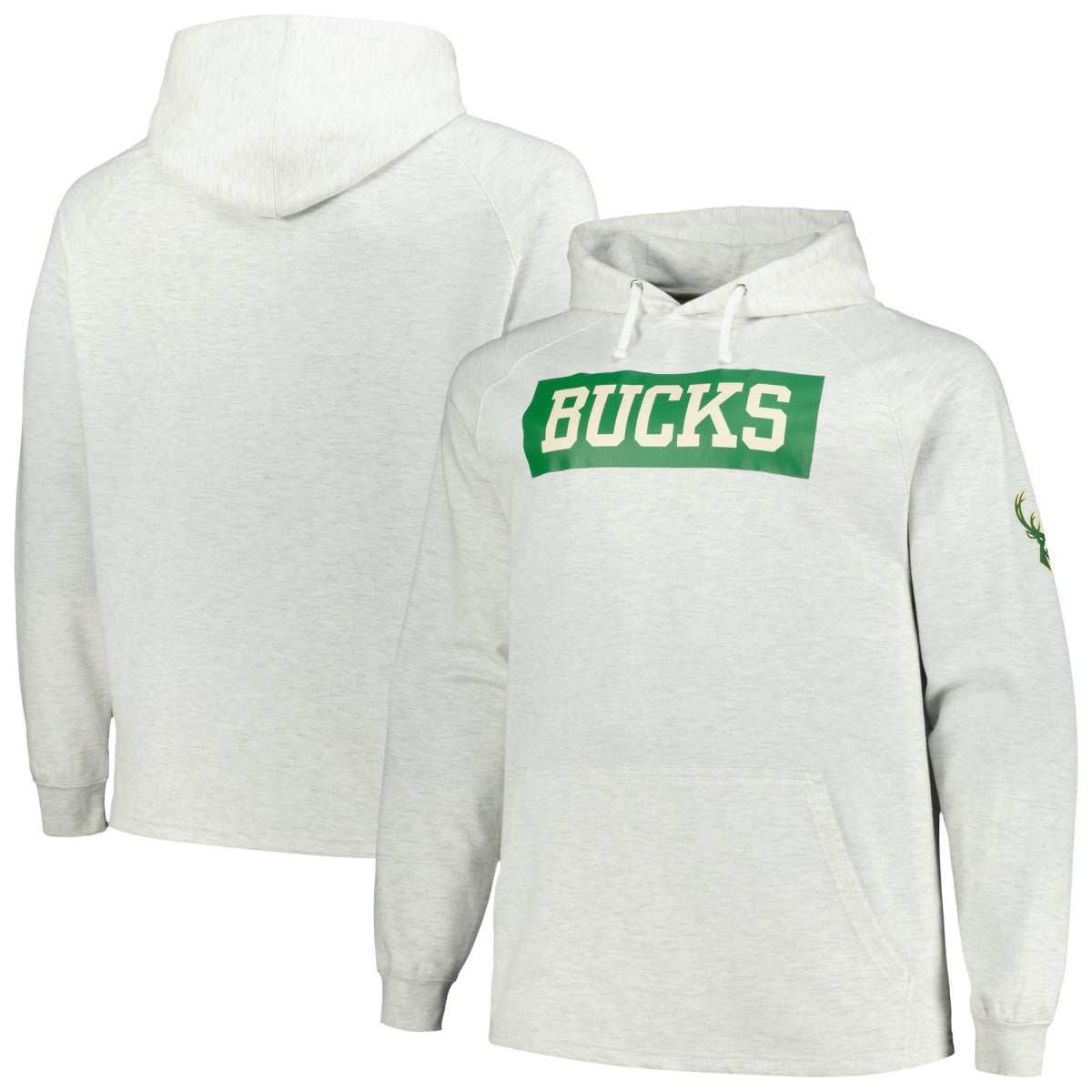 Milwaukee Bucks Big & Tall Raglan Tri-Blend Pullover Hoodie On Sale