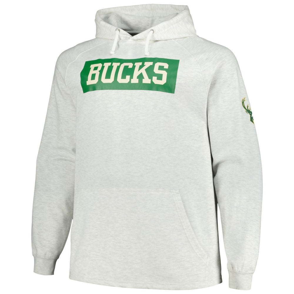 Milwaukee Bucks Big & Tall Raglan Tri-Blend Pullover Hoodie On Sale