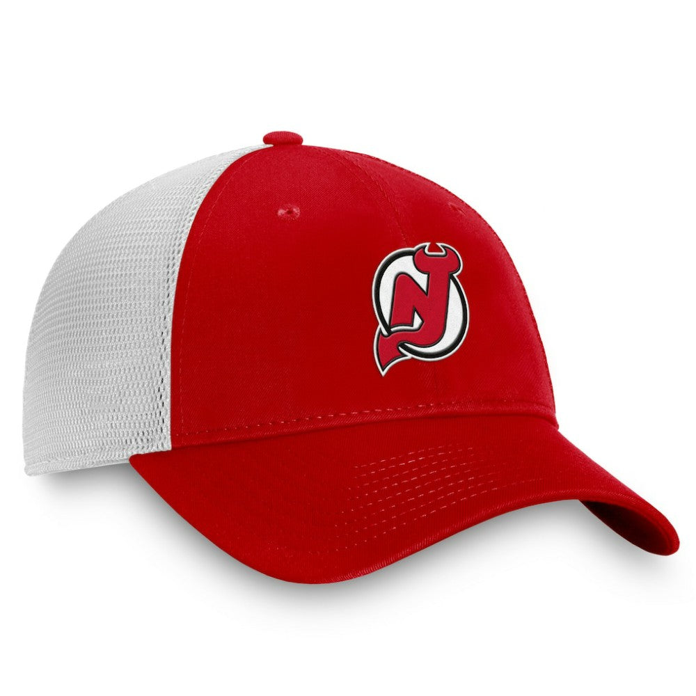 New Jersey Devils Fanatics Core Primary Logo Trucker Adjustable Hat For Sale