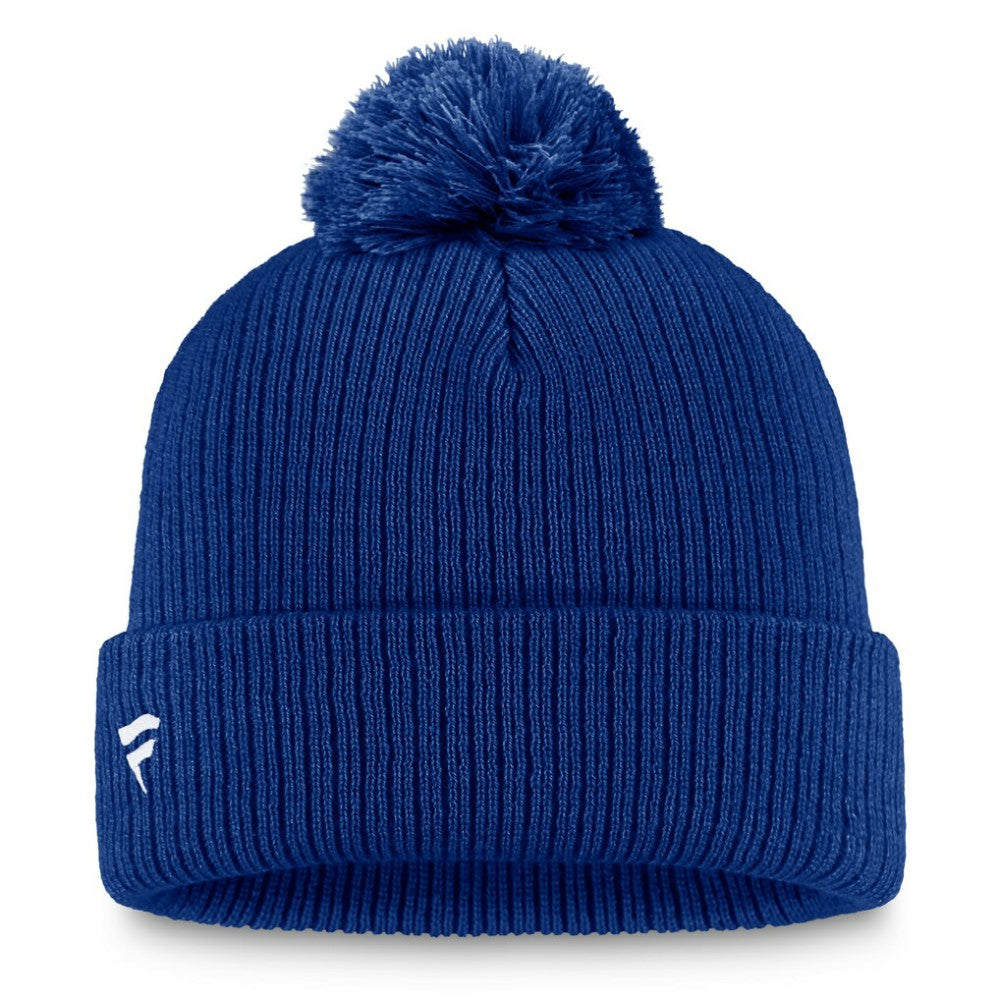 Edmonton Oilers Fanatics Primary Logo Cuffed Knit Hat with Pom On Sale