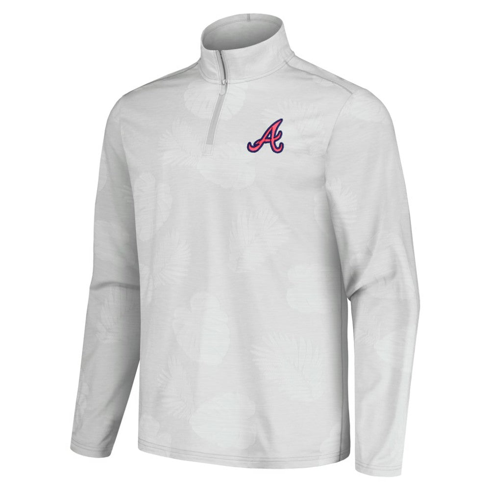 Atlanta Braves Tommy Bahama Delray Frond IslandZone Half-Zip Jacket | MLB Online