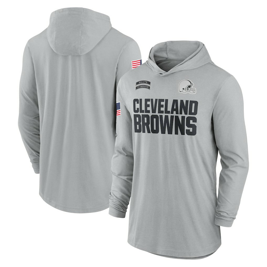 Cleveland Browns Nike 2024 Salute to Service Lightweight Dri-FIT Long Sleeve Hoodie T-Shirt