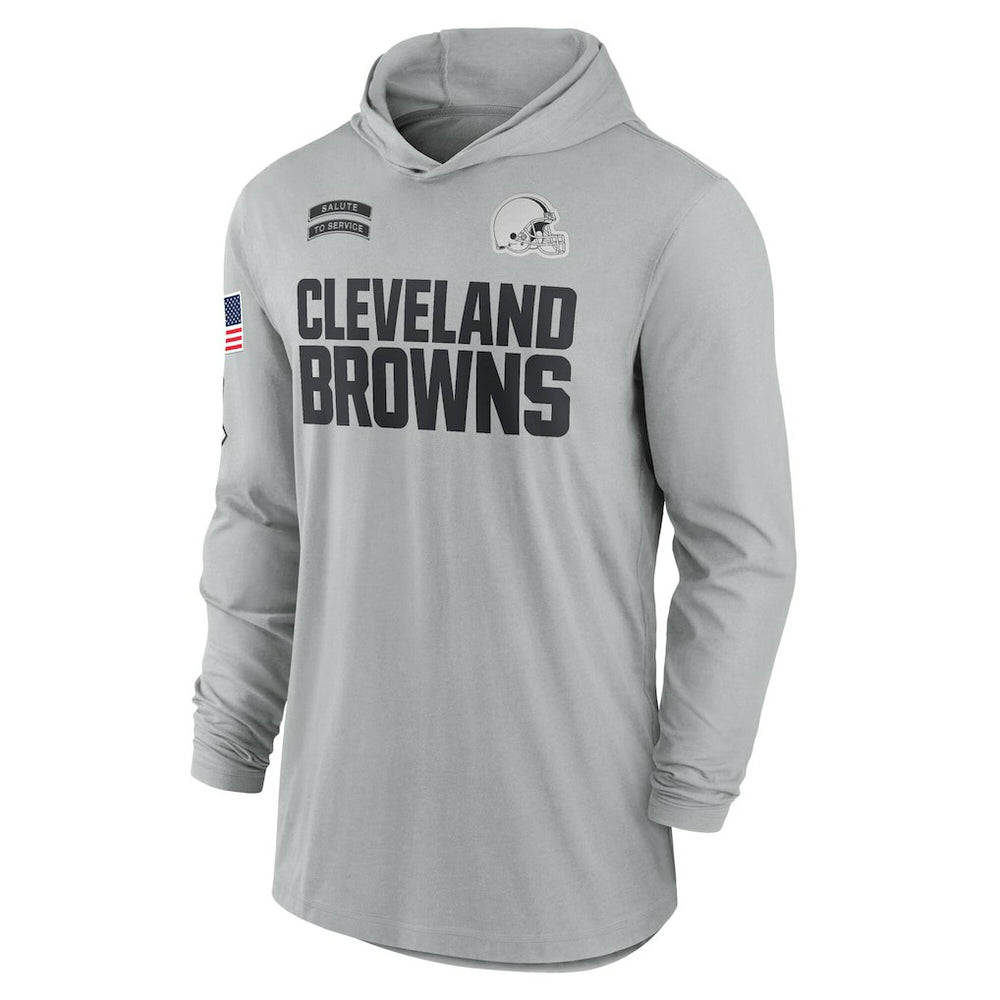 Cleveland Browns Nike 2024 Salute to Service Lightweight Dri-FIT Long Sleeve Hoodie T-Shirt