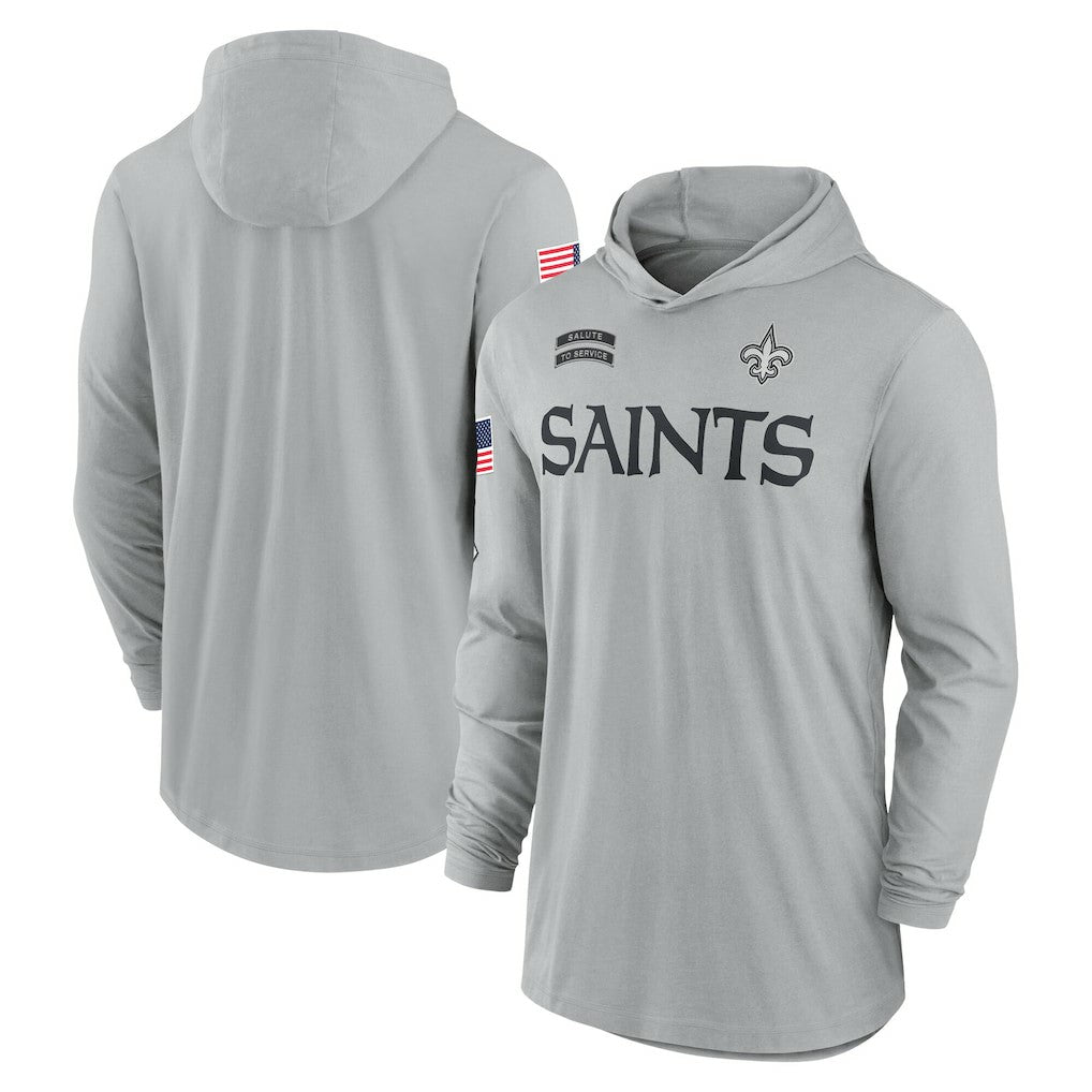 New Orleans Saints Nike 2024 Salute to Service Lightweight Dri-FIT Long Sleeve Hoodie T-Shirt