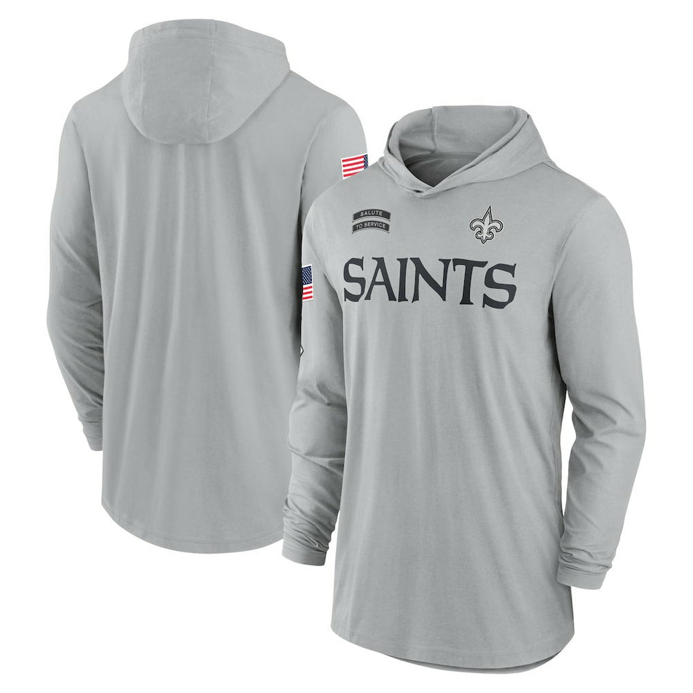 New Orleans Saints Nike 2024 Salute to Service Lightweight Dri-FIT Long Sleeve Hoodie T-Shirt