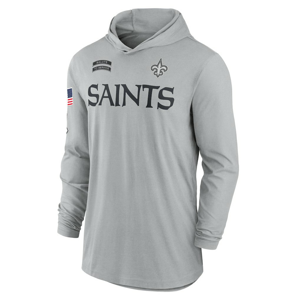 New Orleans Saints Nike 2024 Salute to Service Lightweight Dri-FIT Long Sleeve Hoodie T-Shirt