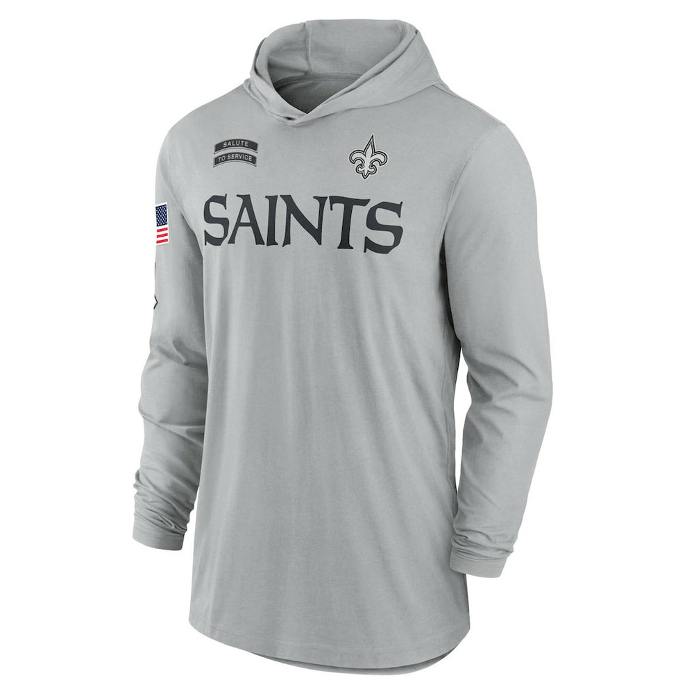 New Orleans Saints Nike 2024 Salute to Service Lightweight Dri-FIT Long Sleeve Hoodie T-Shirt