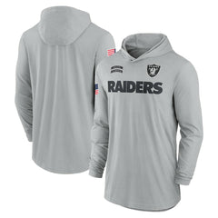 Las Vegas Raiders Nike 2024 Salute to Service Lightweight Dri-FIT Long Sleeve Hoodie T-Shirt