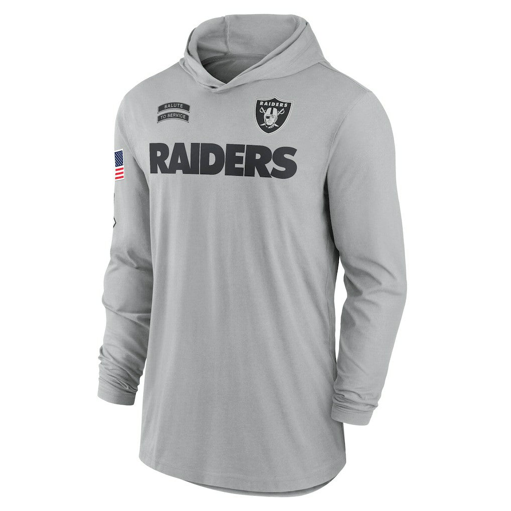 Las Vegas Raiders Nike 2024 Salute to Service Lightweight Dri-FIT Long Sleeve Hoodie T-Shirt