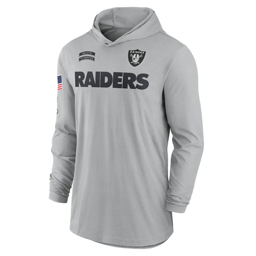 Las Vegas Raiders Nike 2024 Salute to Service Lightweight Dri-FIT Long Sleeve Hoodie T-Shirt
