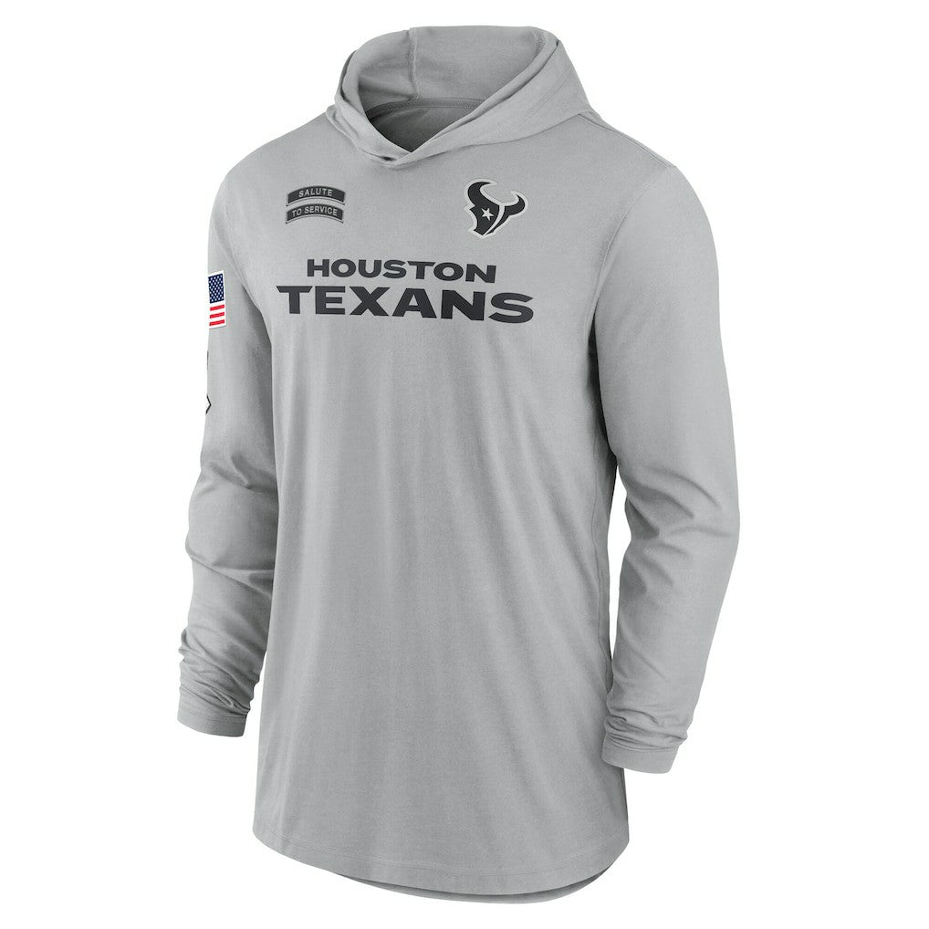 Houston Texans Nike 2024 Salute to Service Lightweight Dri-FIT Long Sleeve Hoodie T-Shirt