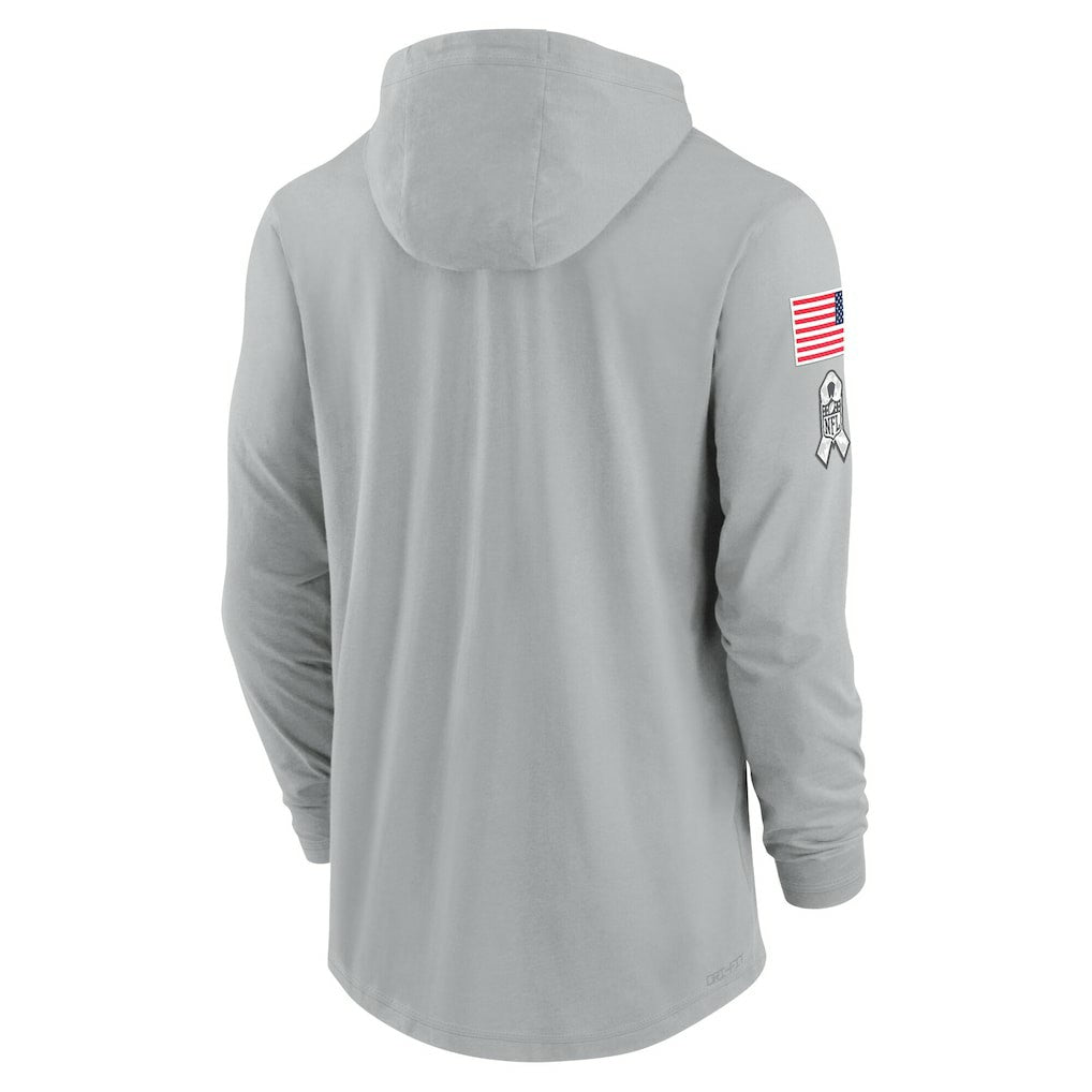 Houston Texans Nike 2024 Salute to Service Lightweight Dri-FIT Long Sleeve Hoodie T-Shirt