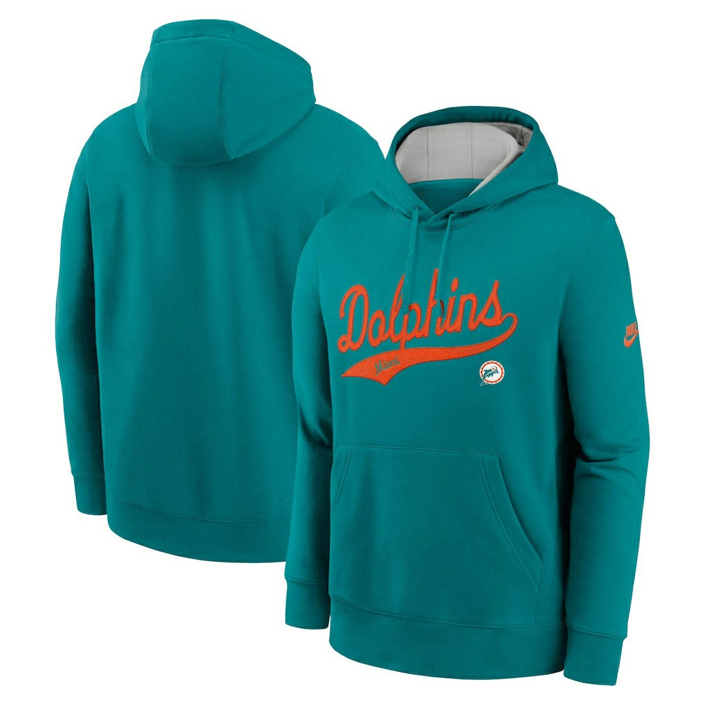 Miami Dolphins Nike Rewind Club Logo Pullover Hoodie