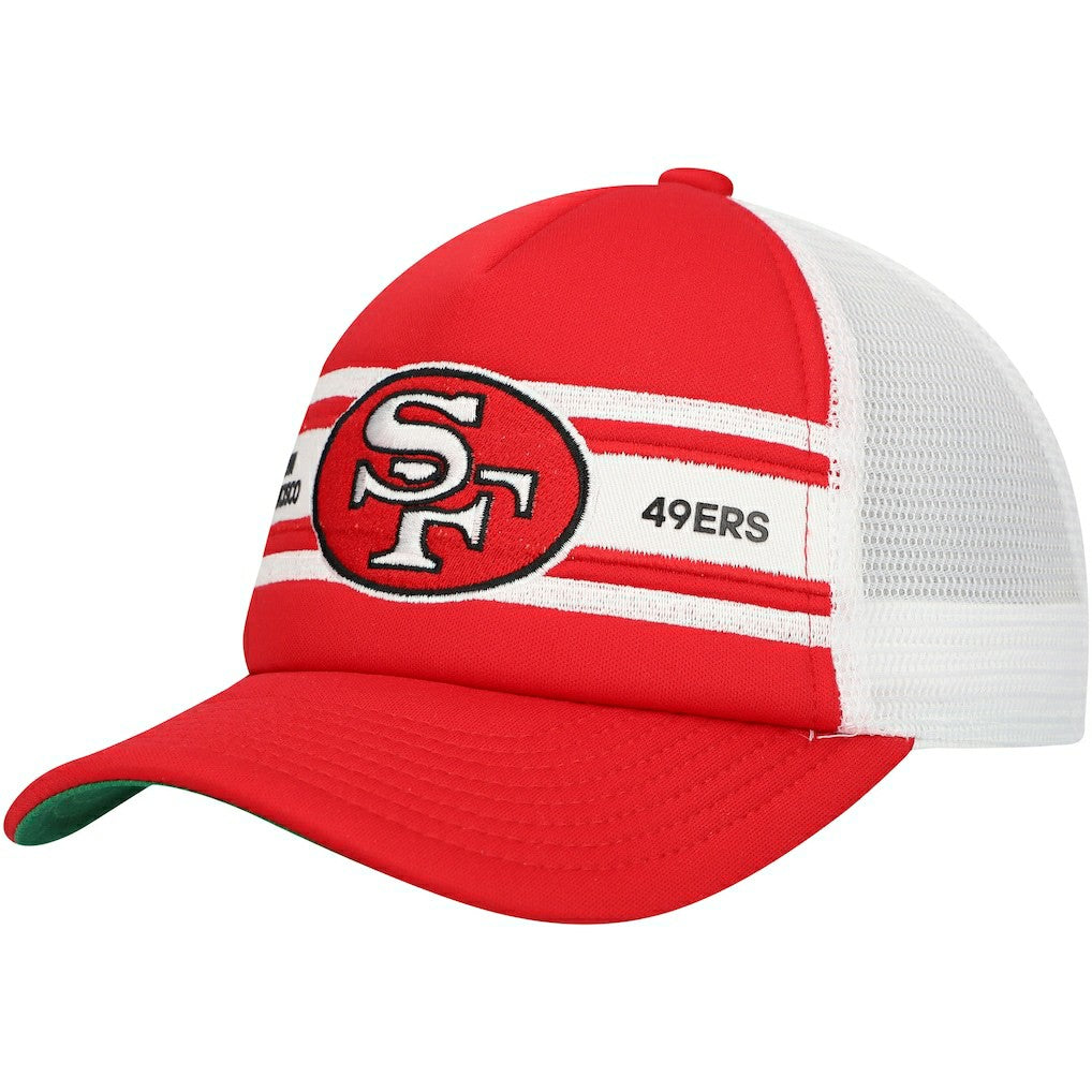 San Francisco 49ers Mitchell & Ness Youth Stripe Trucker Adjustable Hat