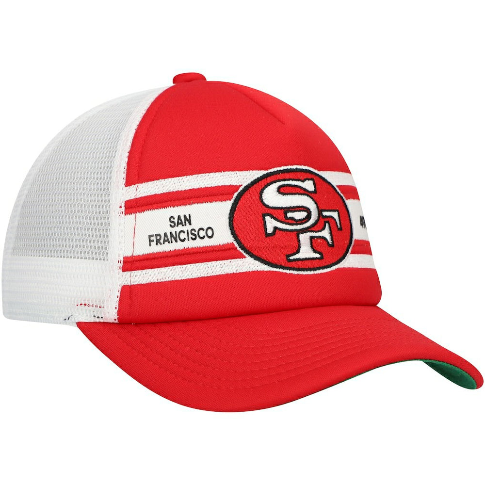 San Francisco 49ers Mitchell & Ness Youth Stripe Trucker Adjustable Hat