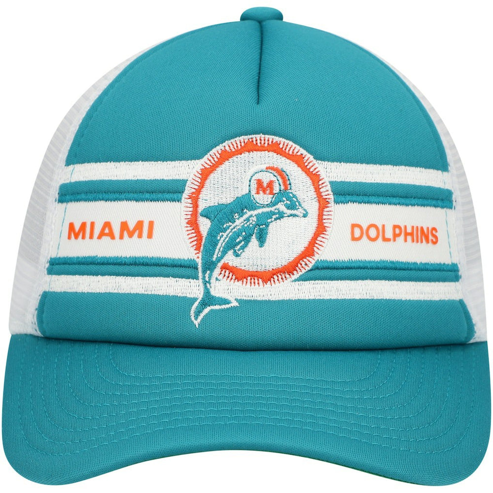 Miami Dolphins Mitchell & Ness Youth Stripe Trucker Adjustable Hat