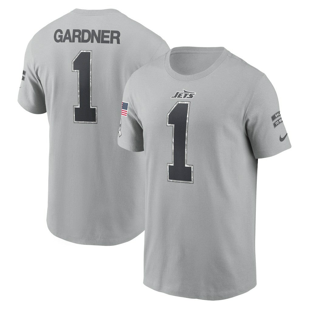 New York Jets Nike Ahmad Sauce Gardner  2024 Salute To Service Name & Number T-Shirt