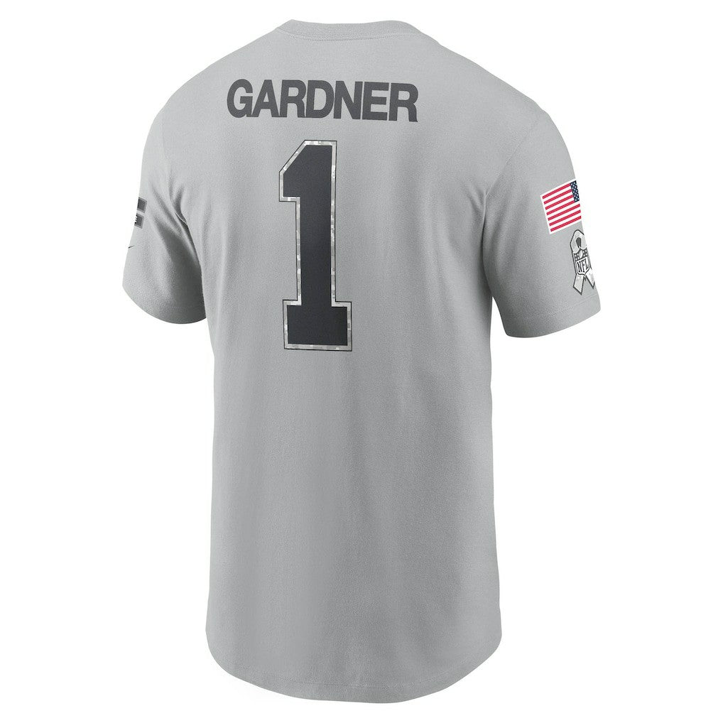 New York Jets Nike Ahmad Sauce Gardner  2024 Salute To Service Name & Number T-Shirt