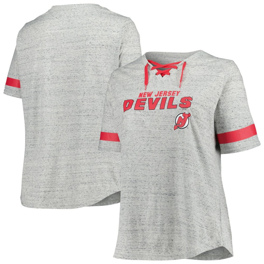 New Jersey Devils Fanatics Women's Plus Size Lace-Up T-Shirt Online