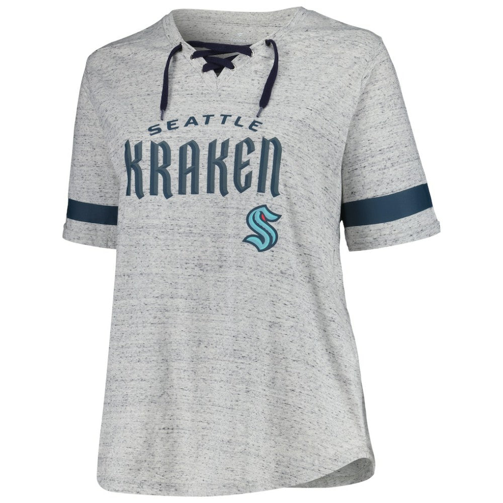 Seattle Kraken Fanatics Women's Plus Size Lace-Up T-Shirt Sale
