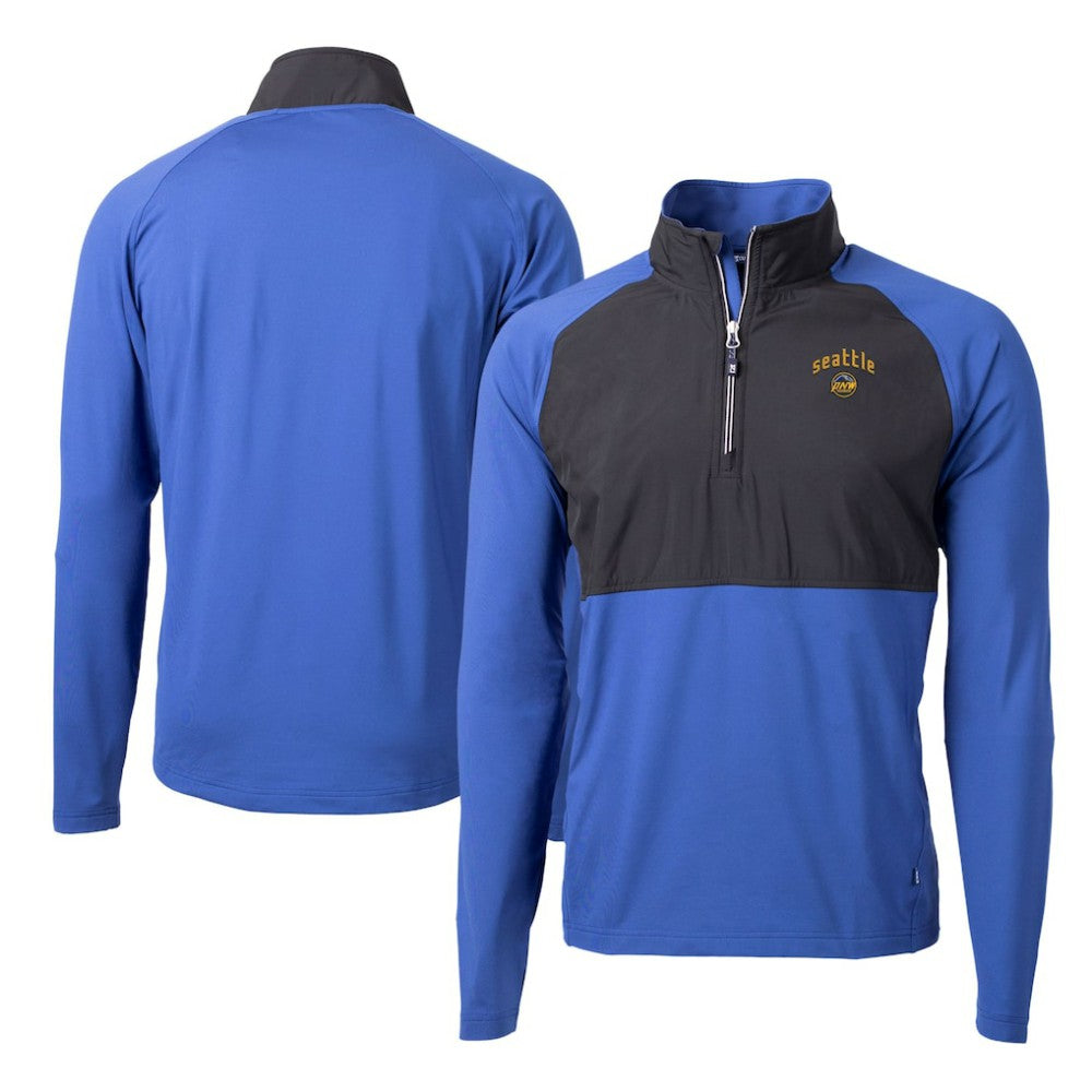 Seattle Mariners Cutter & Buck City Connect Adapt Eco Knit Hybrid Recycled Quarter-Zip Pullover Top | MLB New