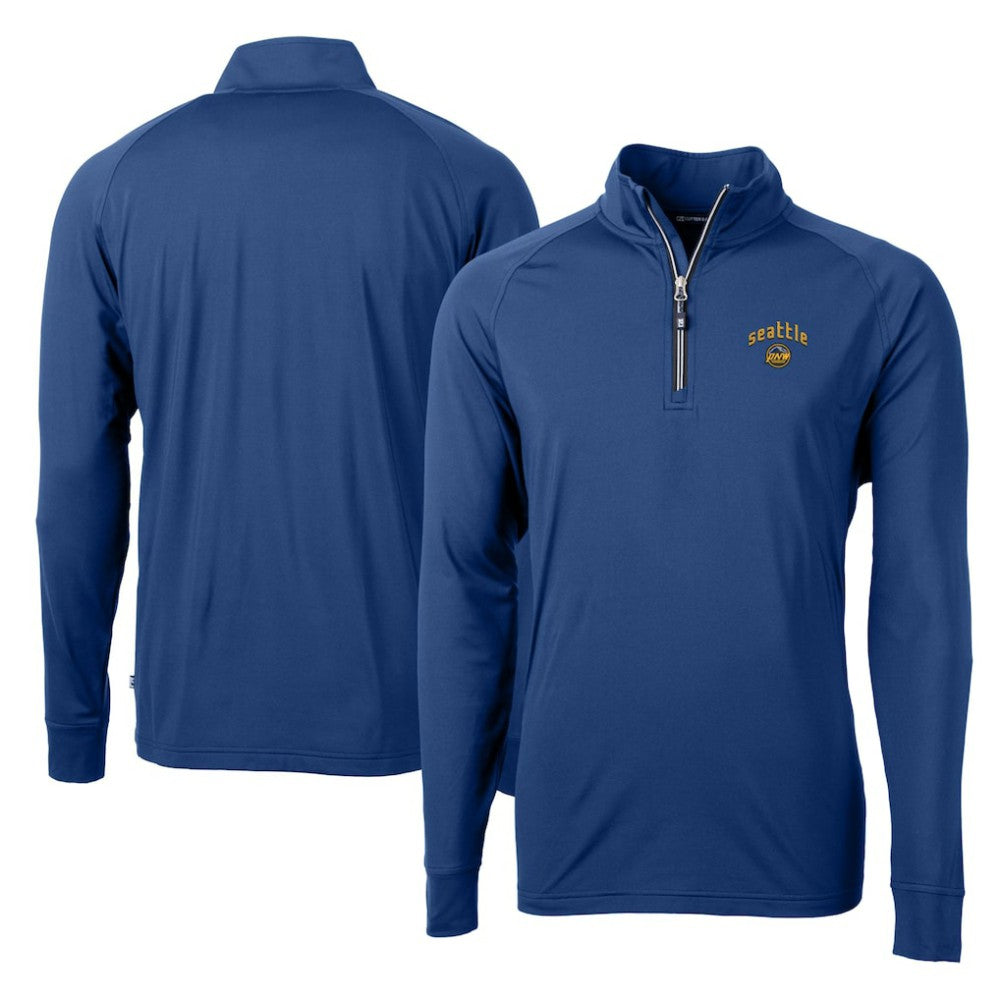 Seattle Mariners Cutter & Buck City Connect Adapt Eco Knit Stretch Recycled Quarter-Zip Pullover Top | MLB Discount
