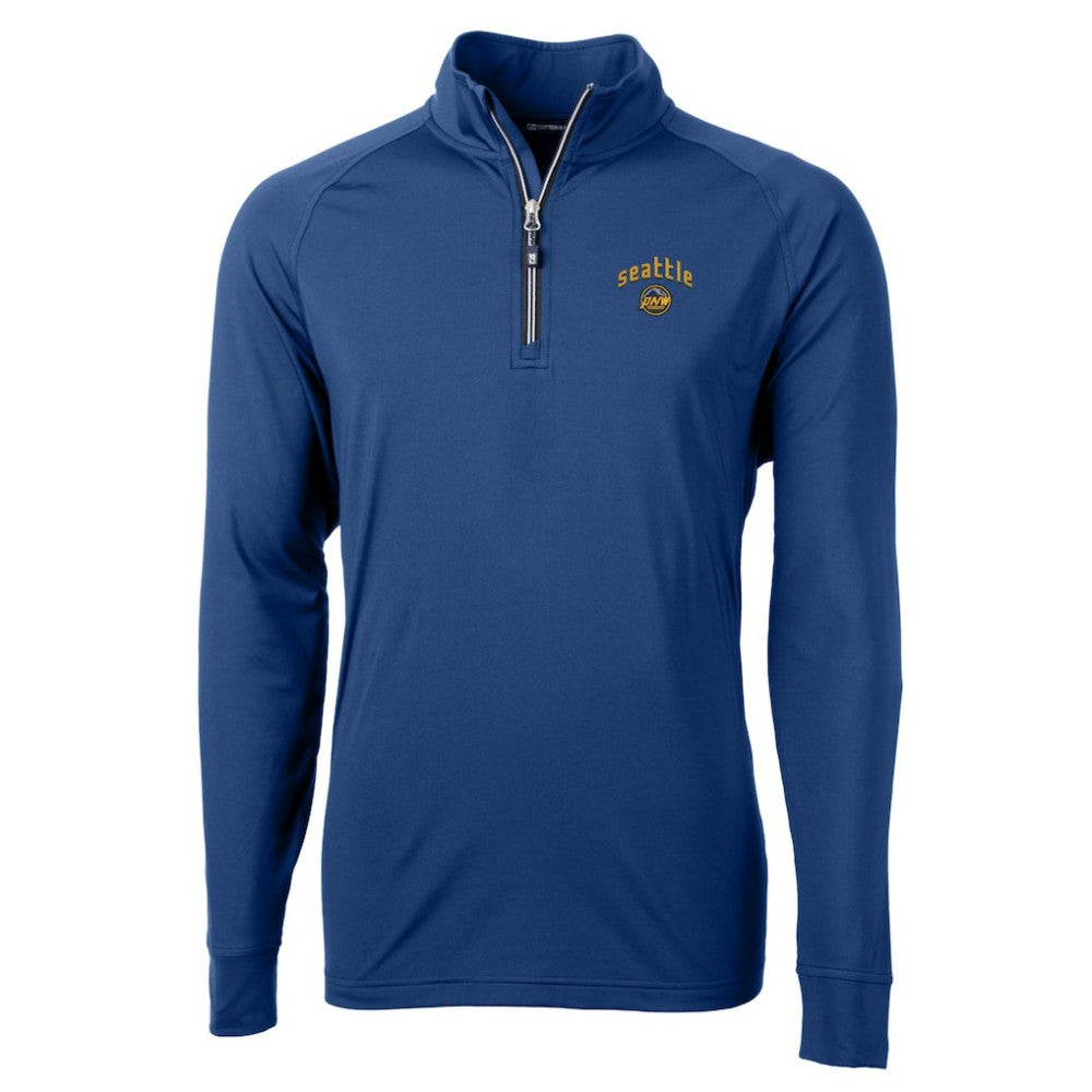 Seattle Mariners Cutter & Buck City Connect Adapt Eco Knit Stretch Recycled Quarter-Zip Pullover Top | MLB Discount