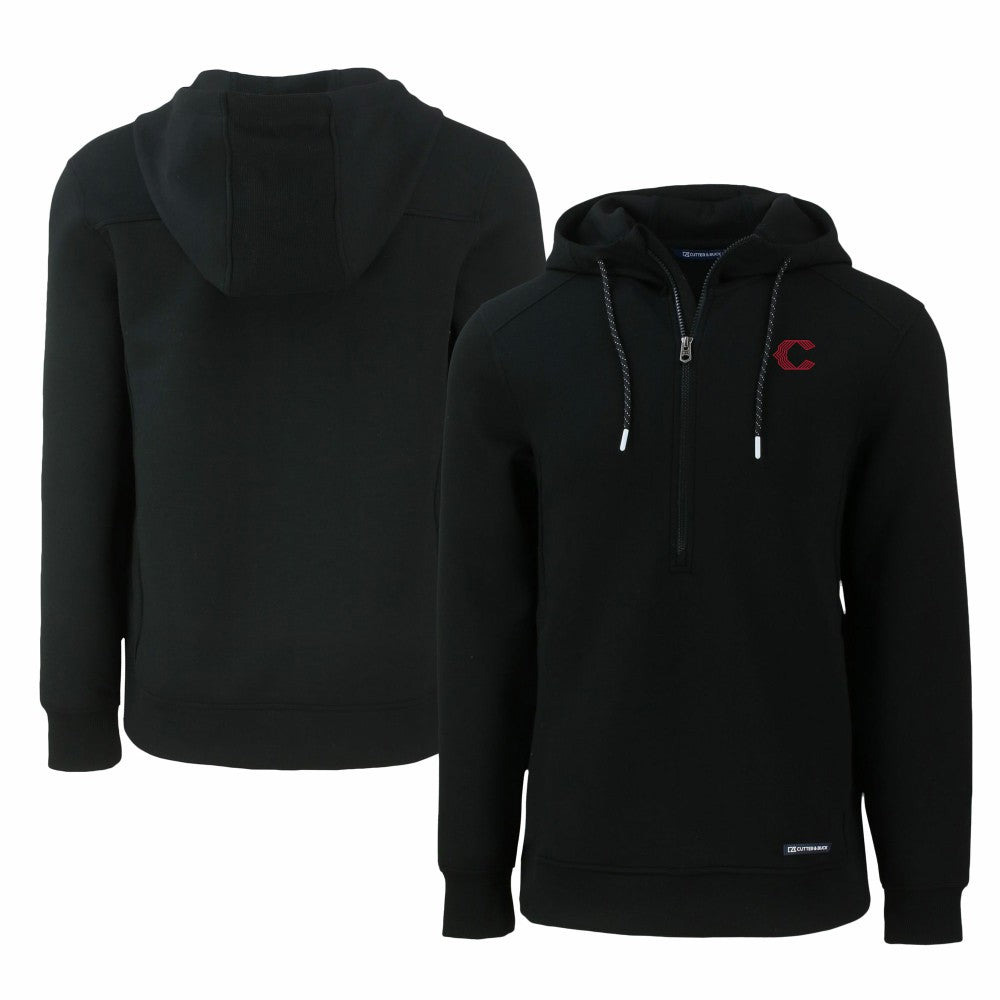 Cincinnati Reds Cutter & Buck City Connect Roam Eco Recycled Half-Zip Pullover Hoodie | MLB For sale