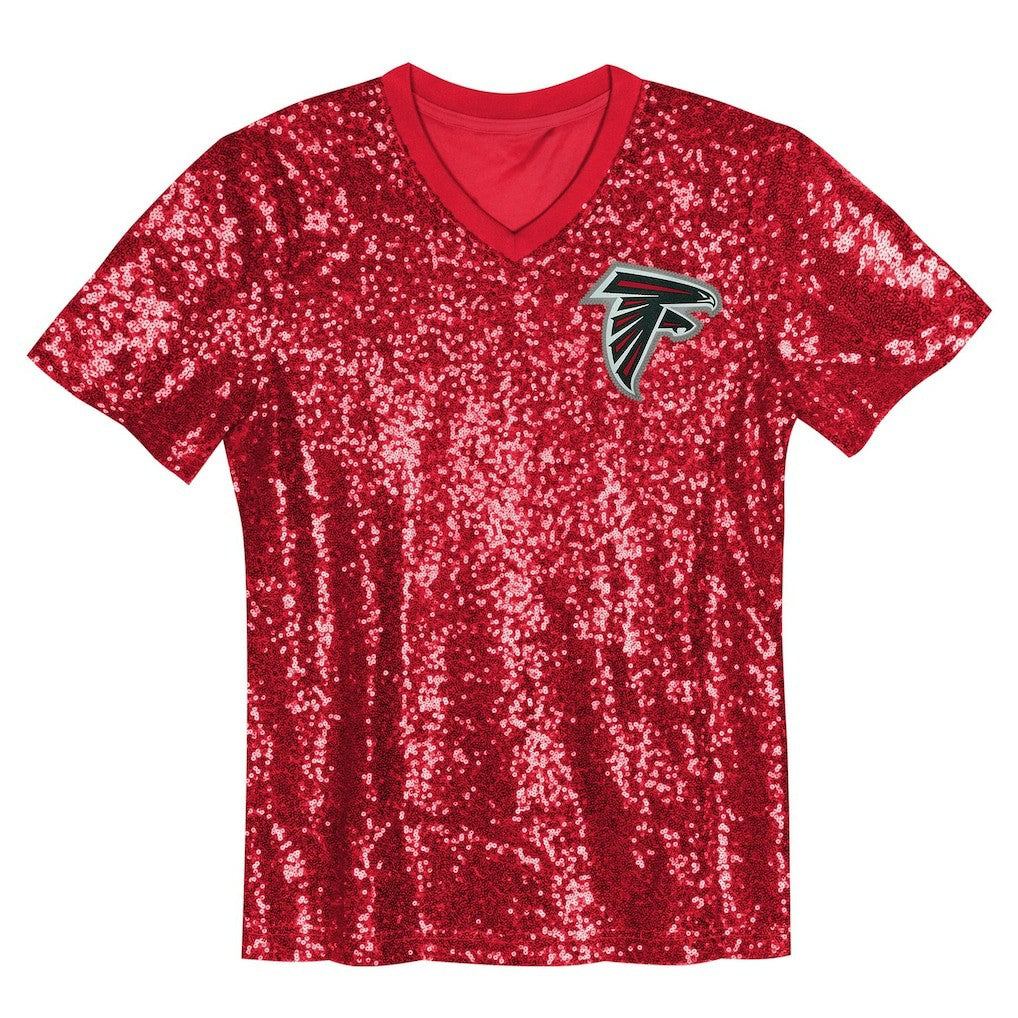 Atlanta Falcons  Bijan Robinson  Girls Youth Sequin V-Neck Fashion Jersey