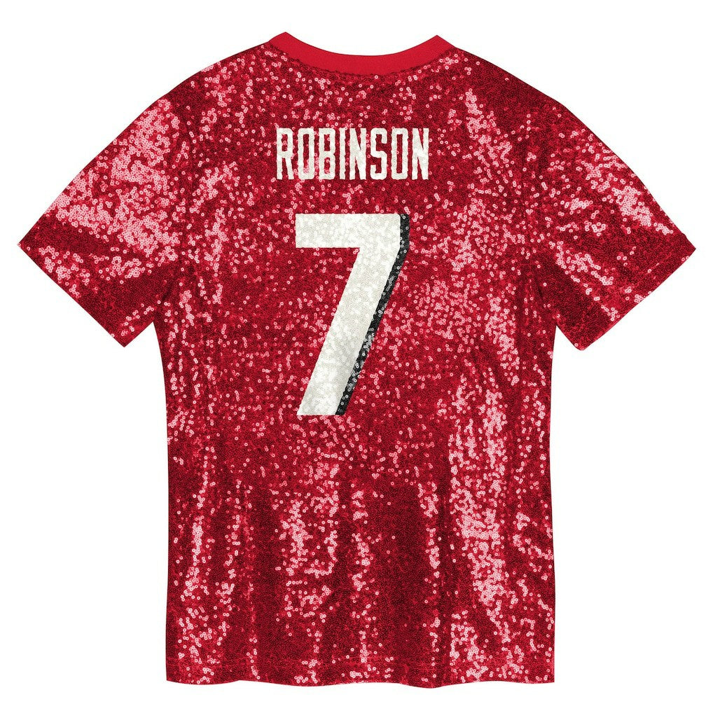 Atlanta Falcons  Bijan Robinson  Girls Youth Sequin V-Neck Fashion Jersey