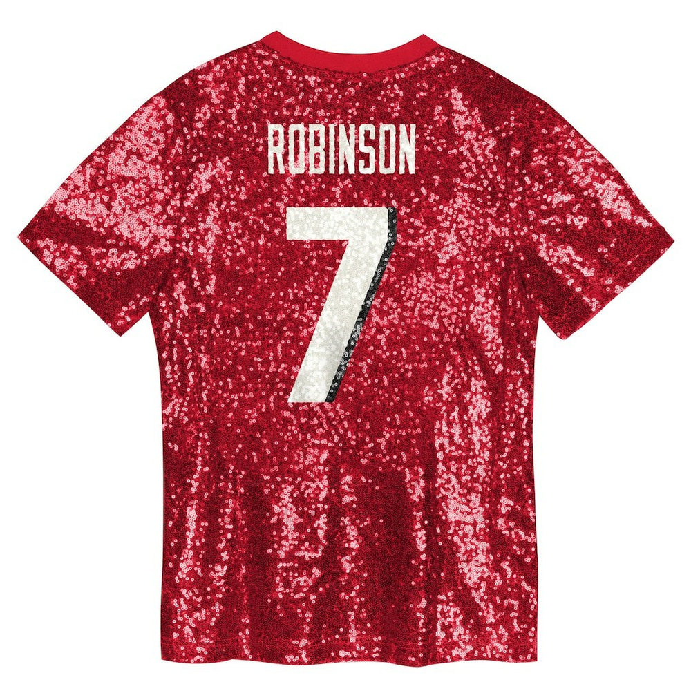 Atlanta Falcons  Bijan Robinson  Girls Youth Sequin V-Neck Fashion Jersey